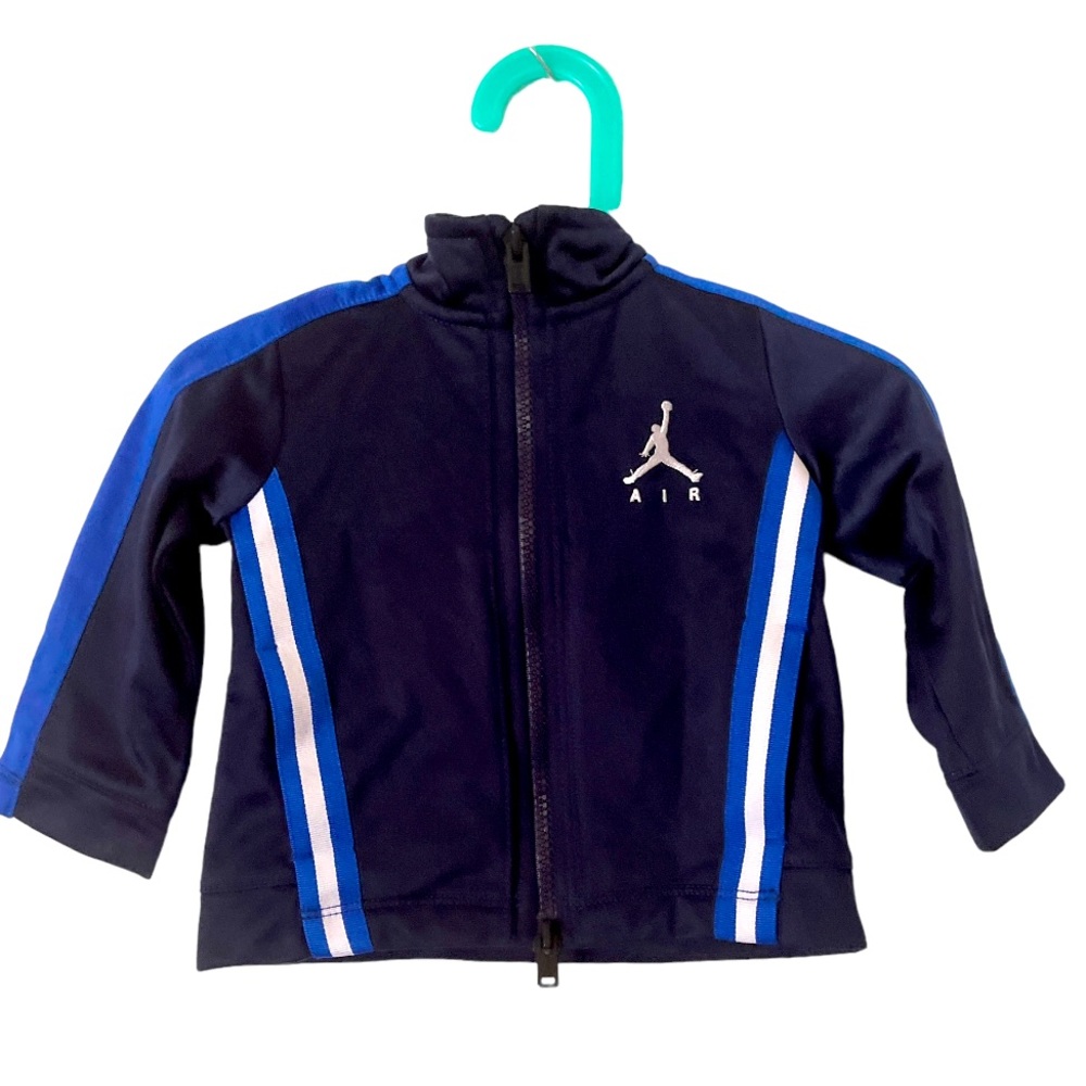 Jordan Zip‎ Front Side Stripe Sweatshirt for Baby Boys 9 months Blue with Logo